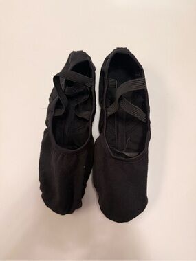 Black Ballet Slippers with Cross Straps